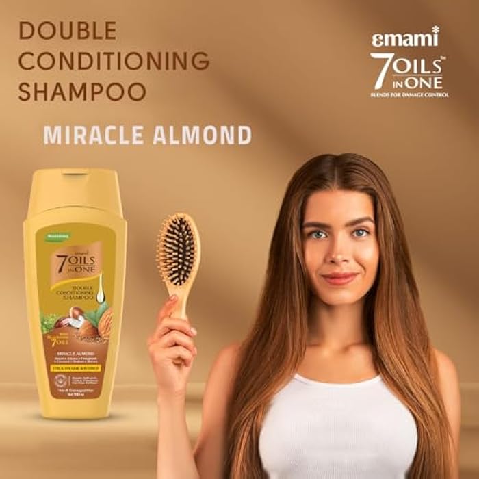 Emami 7 Oils in One Double Conditioning Shampoo Miracle Almond 100 ML - Image 5